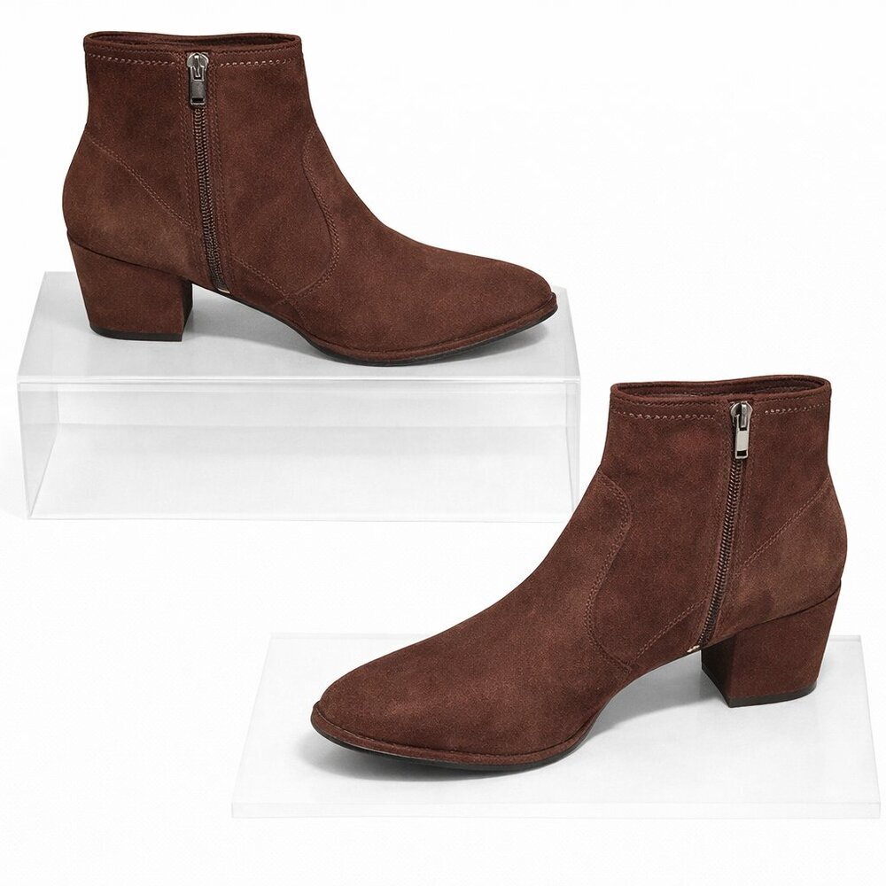 MARC FISHER Leave Brown Ankle Booties Size 8M